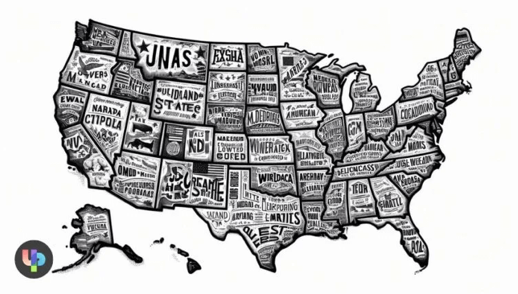 Printable:Uj3t4zt70_Q= Map of United States of America